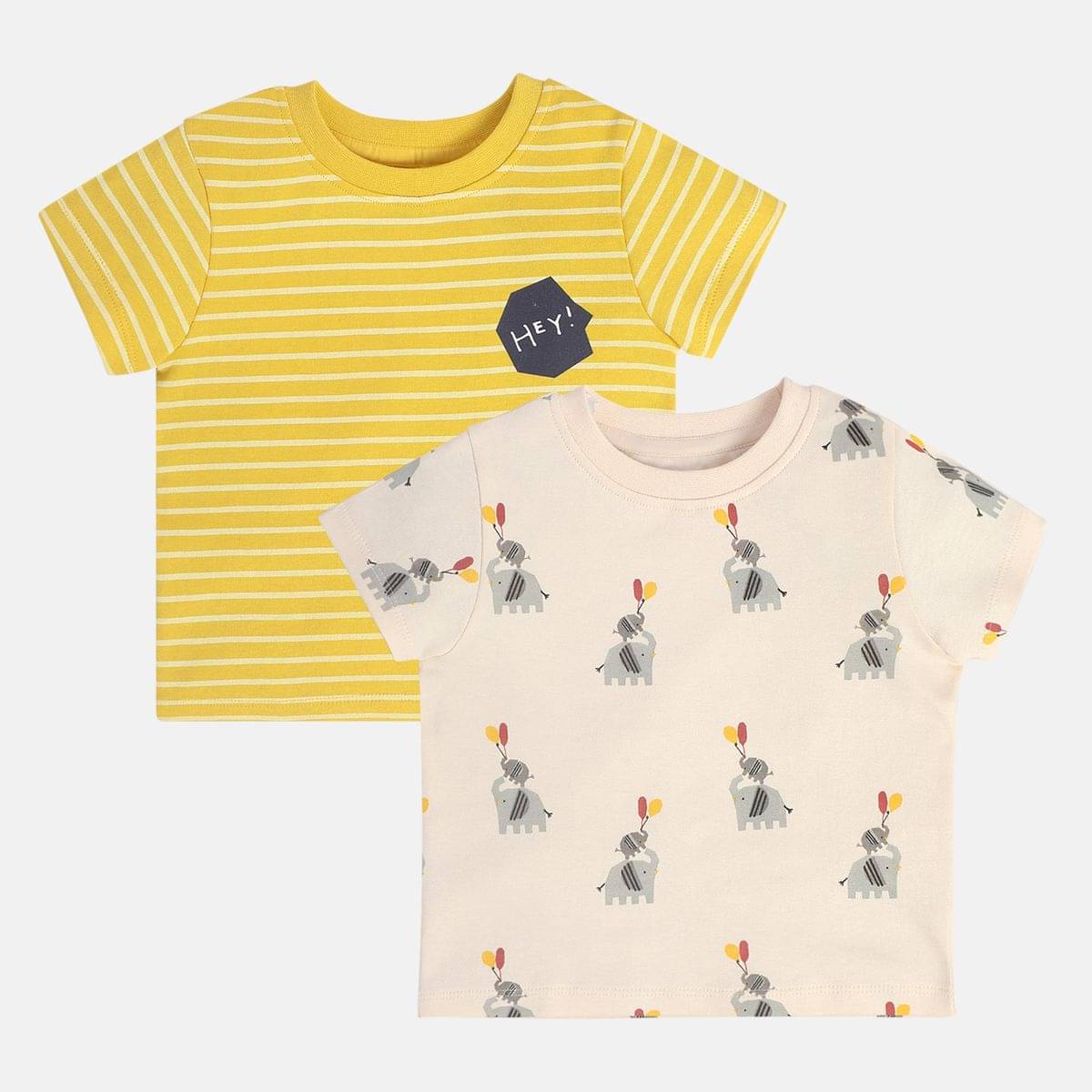     			MINI KLUB Pack of 2 Baby Boys Cotton T-Shirt ( Multi )