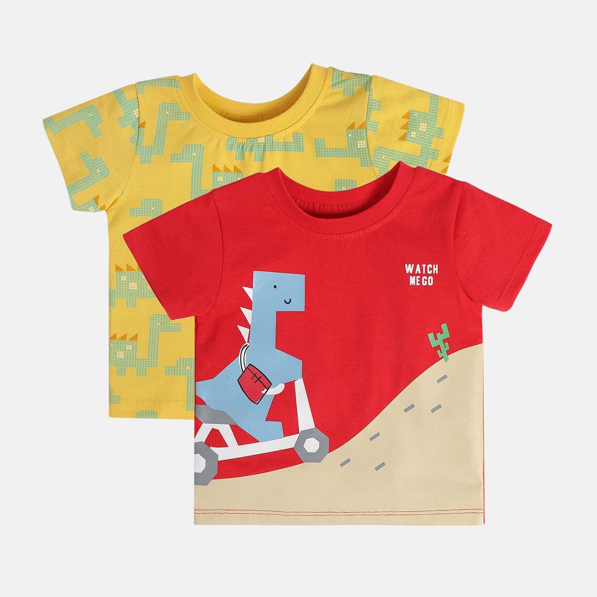     			MINI KLUB Pack of 2 Baby Boys Cotton T-Shirt ( Multi )