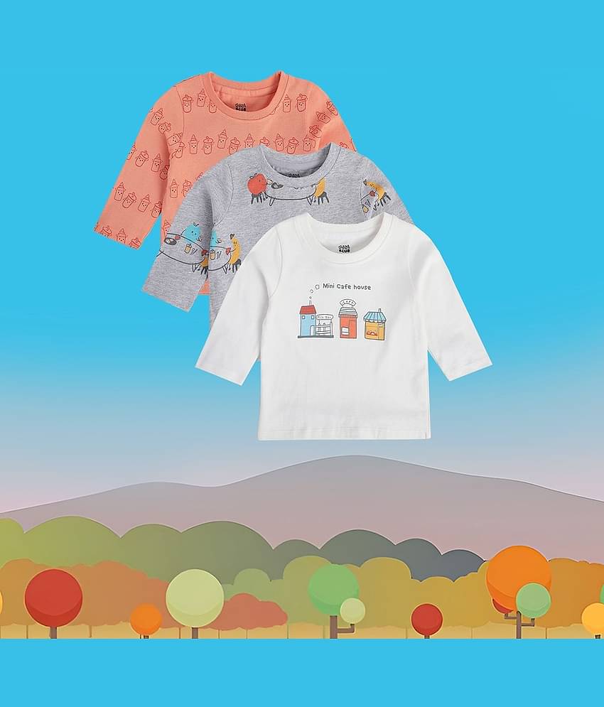 MINI KLUB Pack of 3 Baby Boys Cotton T-Shirt ( Multi )