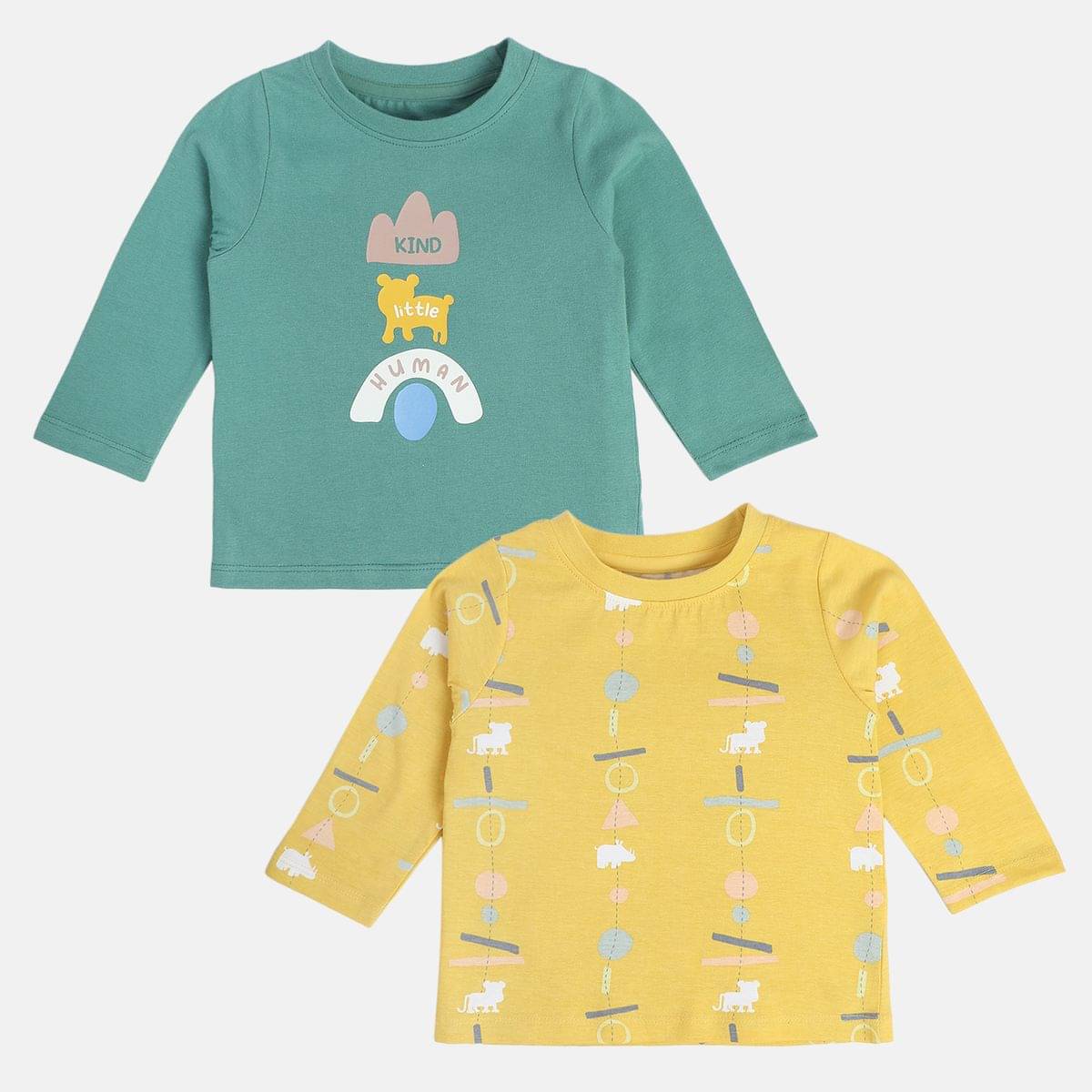    			MINI KLUB Pack of 2 Baby Boys Cotton T-Shirt ( Multi )