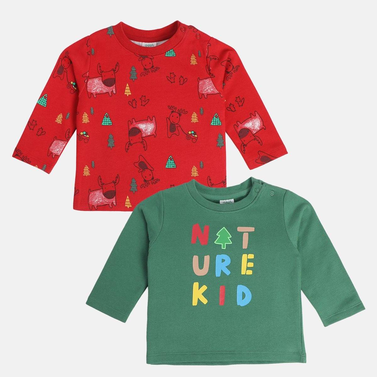     			MINI KLUB Pack of 2 Baby Boys Cotton T-Shirt ( Multi )