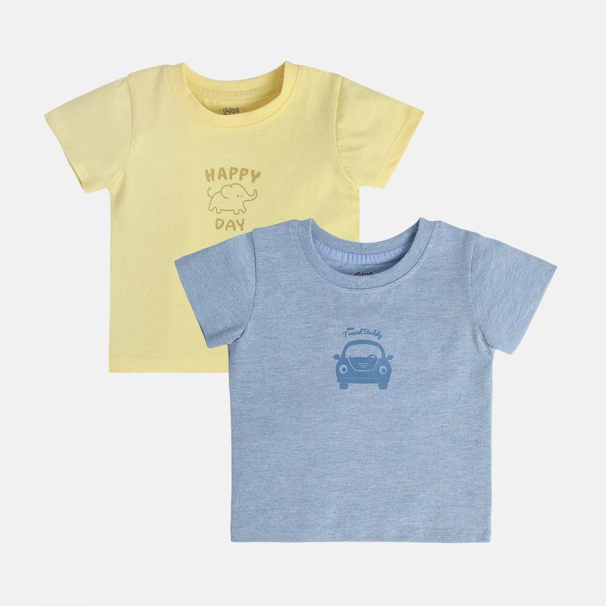     			MINI KLUB Pack of 2 Baby Boys Cotton T-Shirt ( Multi )