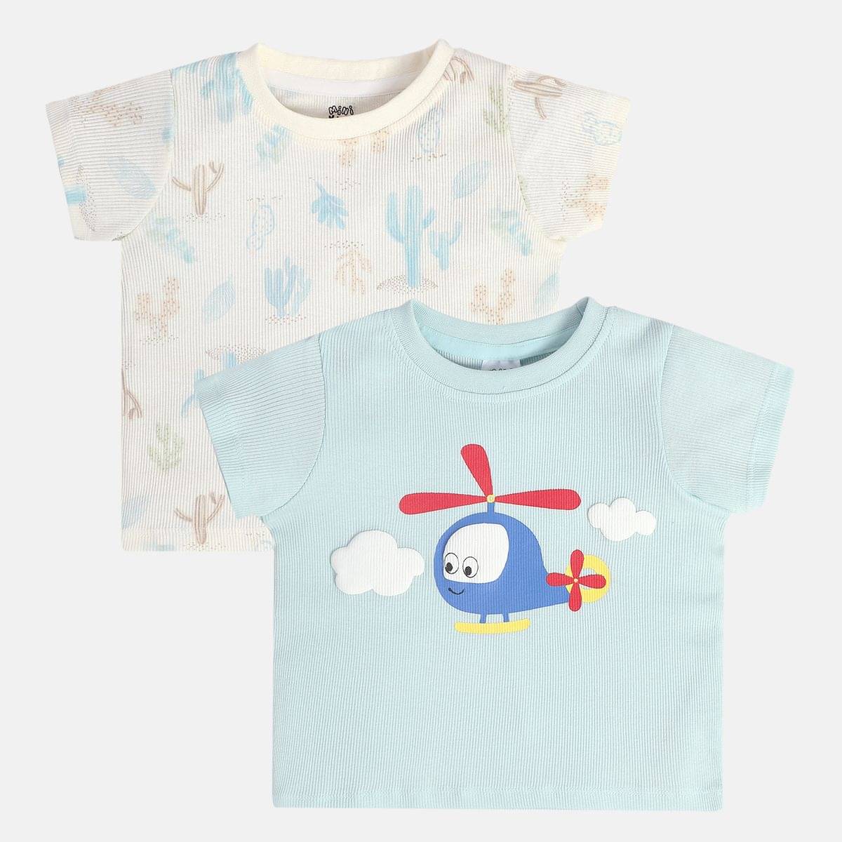     			MINI KLUB Pack of 2 Baby Boys Cotton T-Shirt ( Multi )