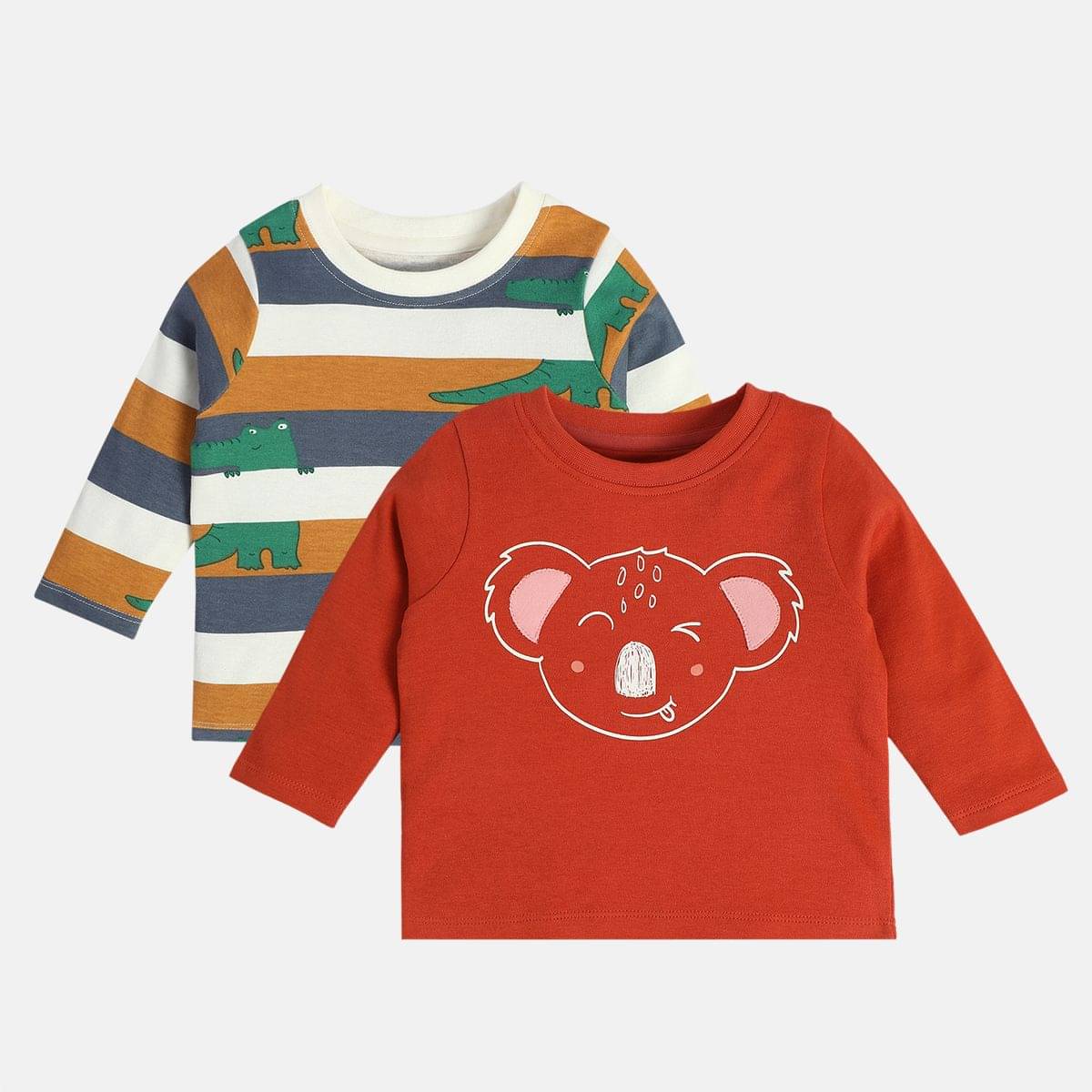     			MINI KLUB Pack of 2 Baby Boys Cotton T-Shirt ( Multi )
