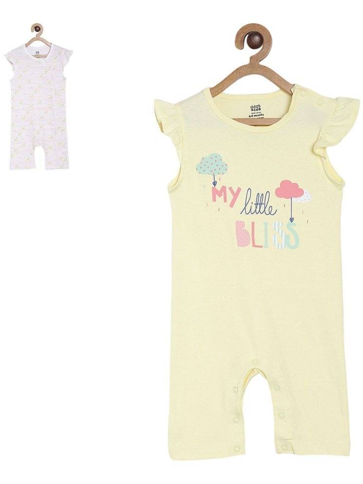MINI KLUB Multi Color Cotton Rompers For Baby Girl ( Pack of 2 )     			MINI KLUB Multi Color Cotton Rompers For Baby Girl ( Pack of 2 )
