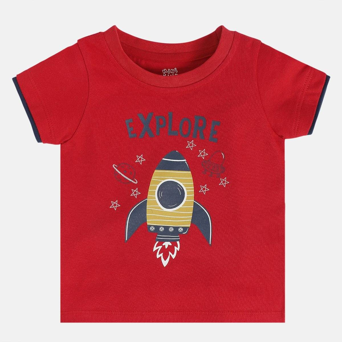    			MINI KLUB Pack of 1 Baby Boys Cotton T-Shirt ( Red )