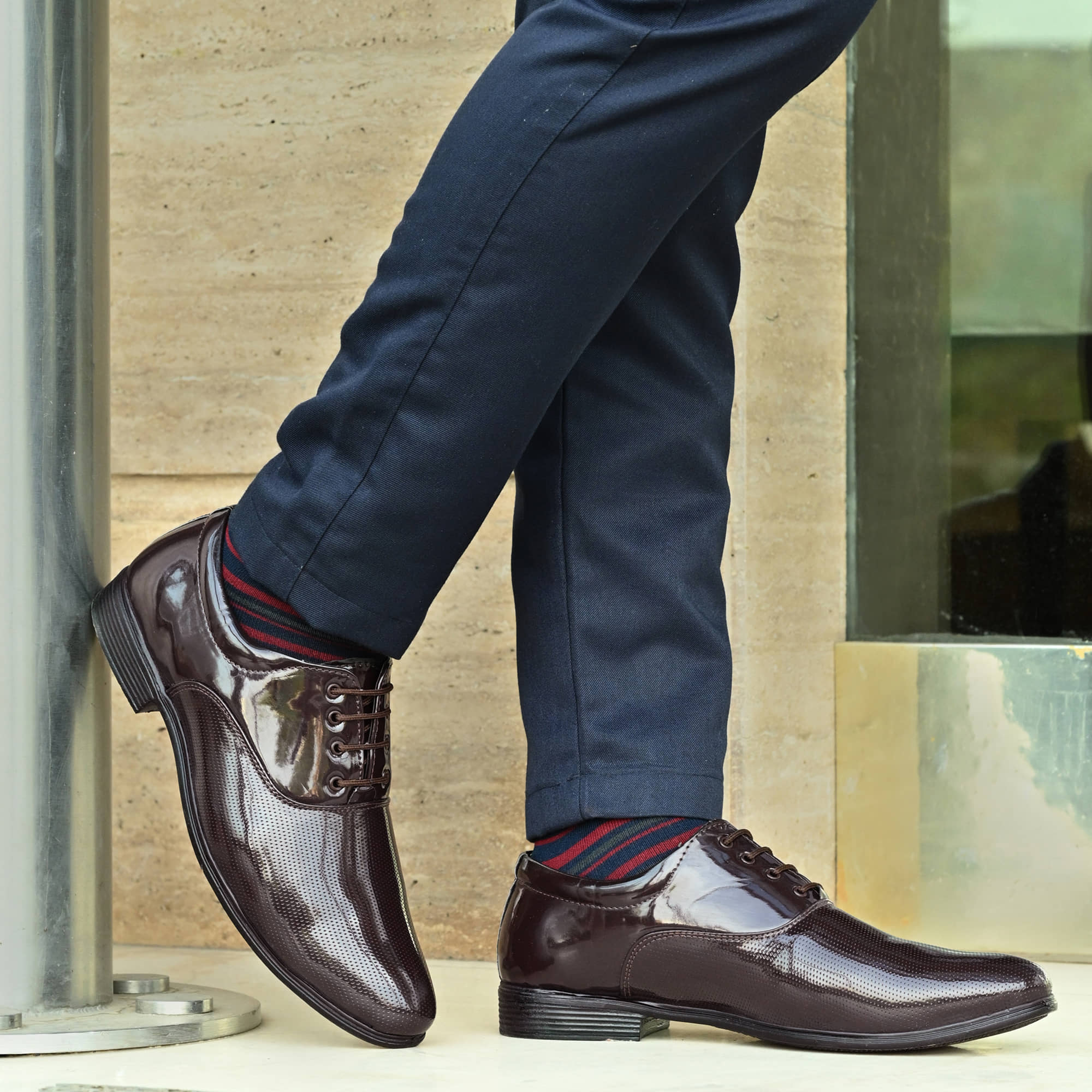 Magnolia Brown Men's Derby Formal Shoes - Formal Shoes | Buy online on ZillyBuy