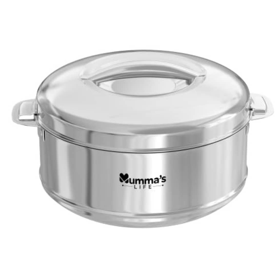 Mumma's Life Silver Steel Serve Casserole ( Set of 1 , 4680 mL )