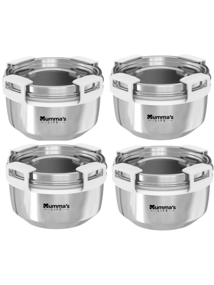 Mumma's Life Steel Silver Food Container ( Set of 4 )