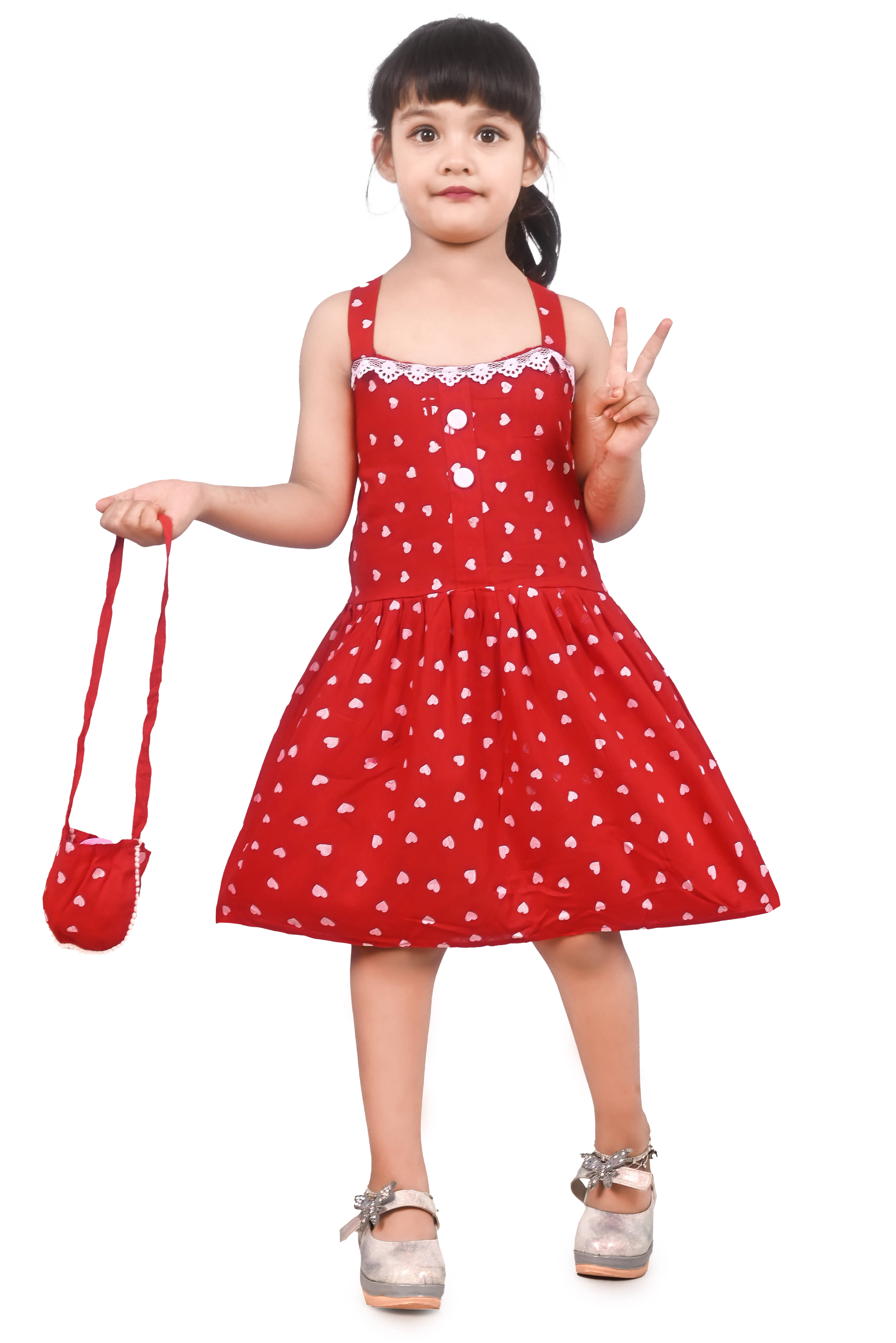     			NIPU CREATION Cotton Blend Frock For Girls ( Pack of 1 , Pink )