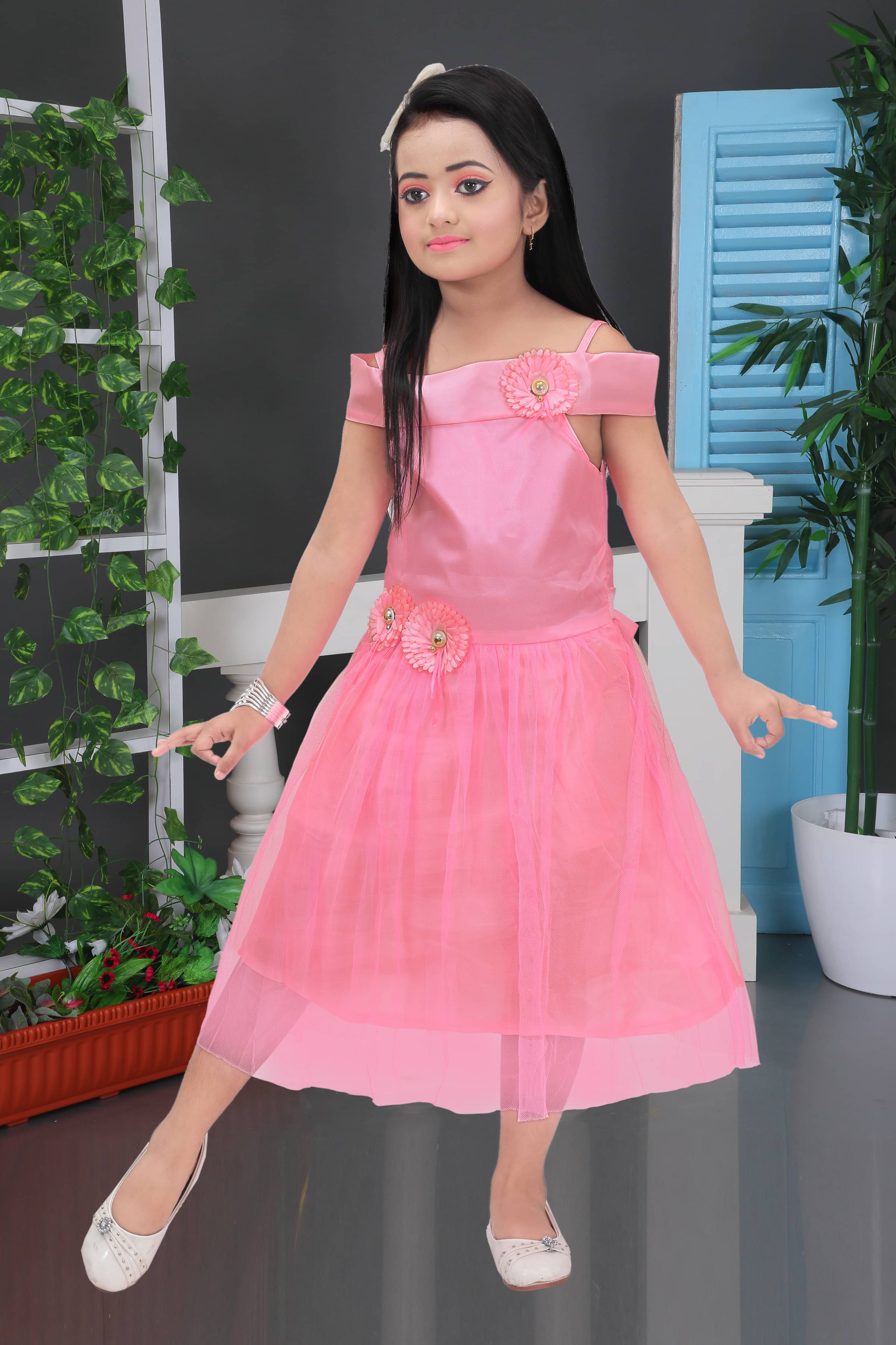 NIPU CREATION Cotton Blend Frock For Girls ( Pack of 1 , Pink ) NIPU CREATION Cotton Blend Frock For Girls ( Pack of 1 , Pink )