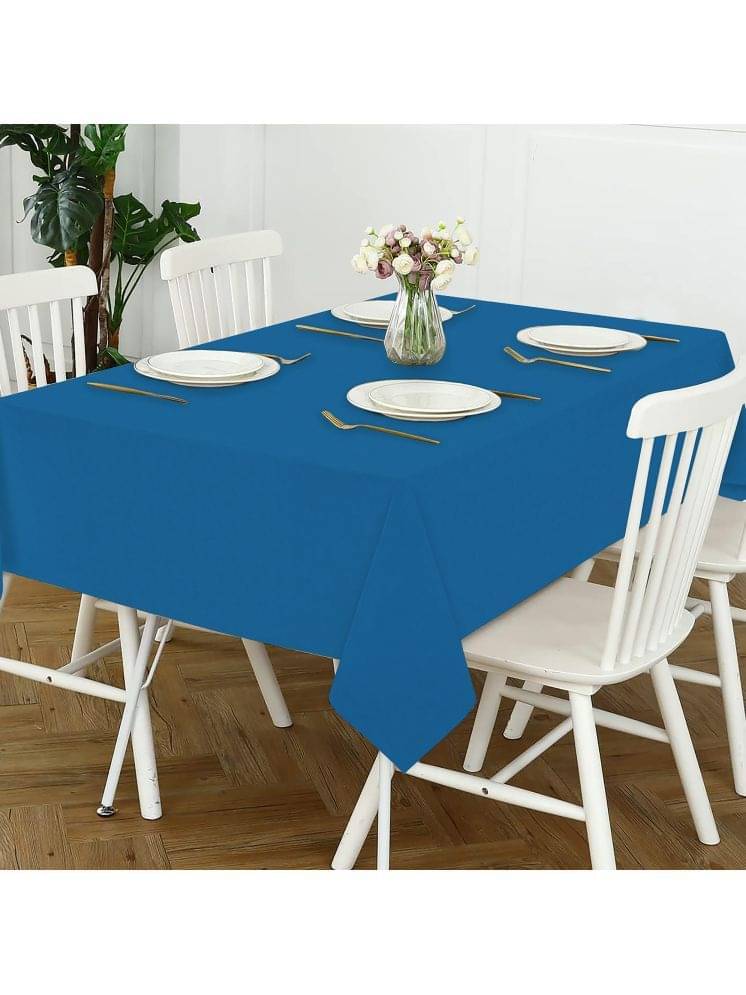 Oasis Hometex Self Design Cotton 4 Seater Rectangle Table Cover ( 152 x 138 ) cm Pack of 1 Blue Oasis Hometex Self Design Cotton 4 Seater Rectangle Table Cover ( 152 x 138 ) cm Pack of 1 Blue