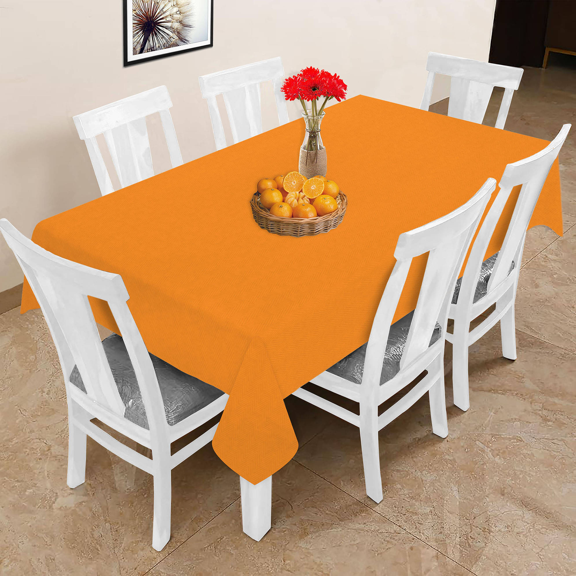     			Oasis Hometex Solid Cotton 8 Seater Rectangle Table Cover ( 230 x 152 ) cm Pack of 1 Orange