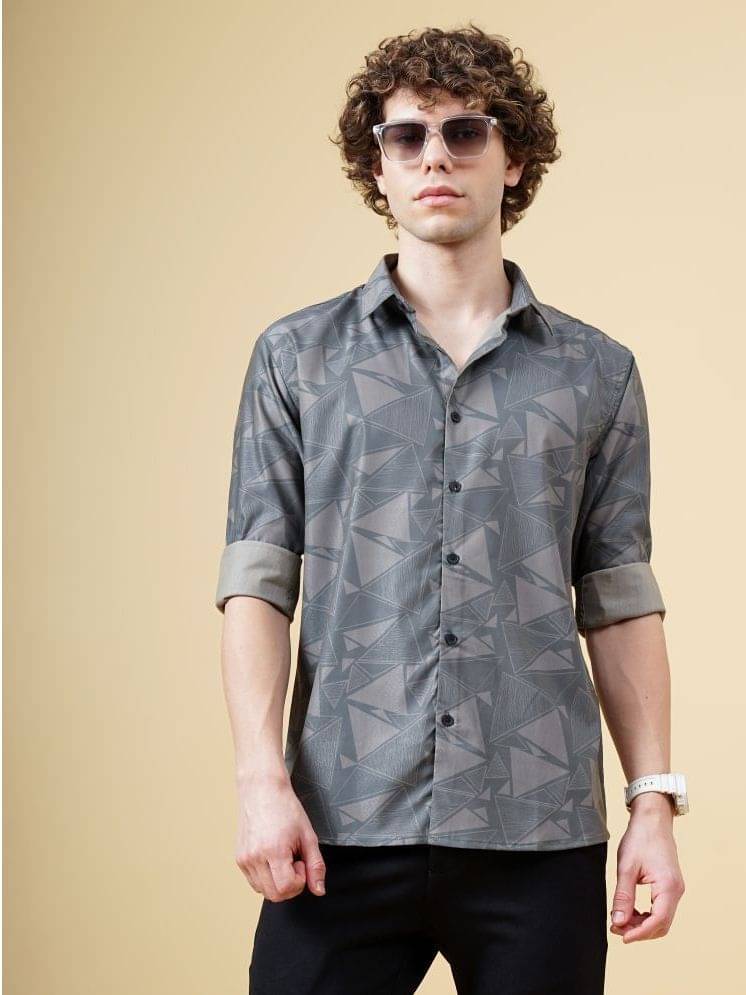 Paul Street Polyester Slim Fit Printed Rollup Sleeves Men's Casual Shirt - Green ( Pack of 1 ) Paul Street Polyester Slim Fit Printed Rollup Sleeves Men's Casual Shirt - Green ( Pack of 1 )