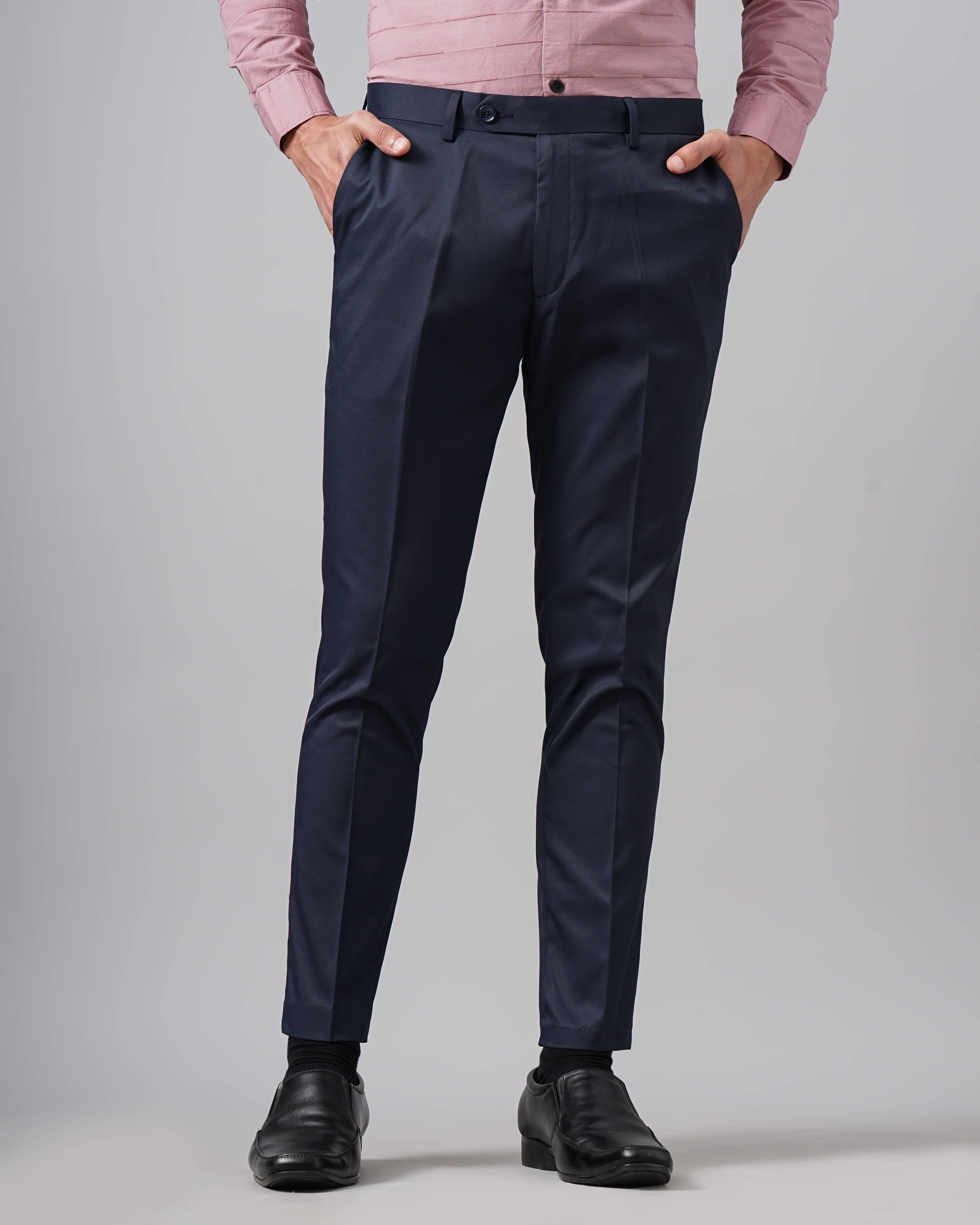     			Paul Street Slim Flat Men's Formal Trouser - Navy Blue ( Pack of 1 )