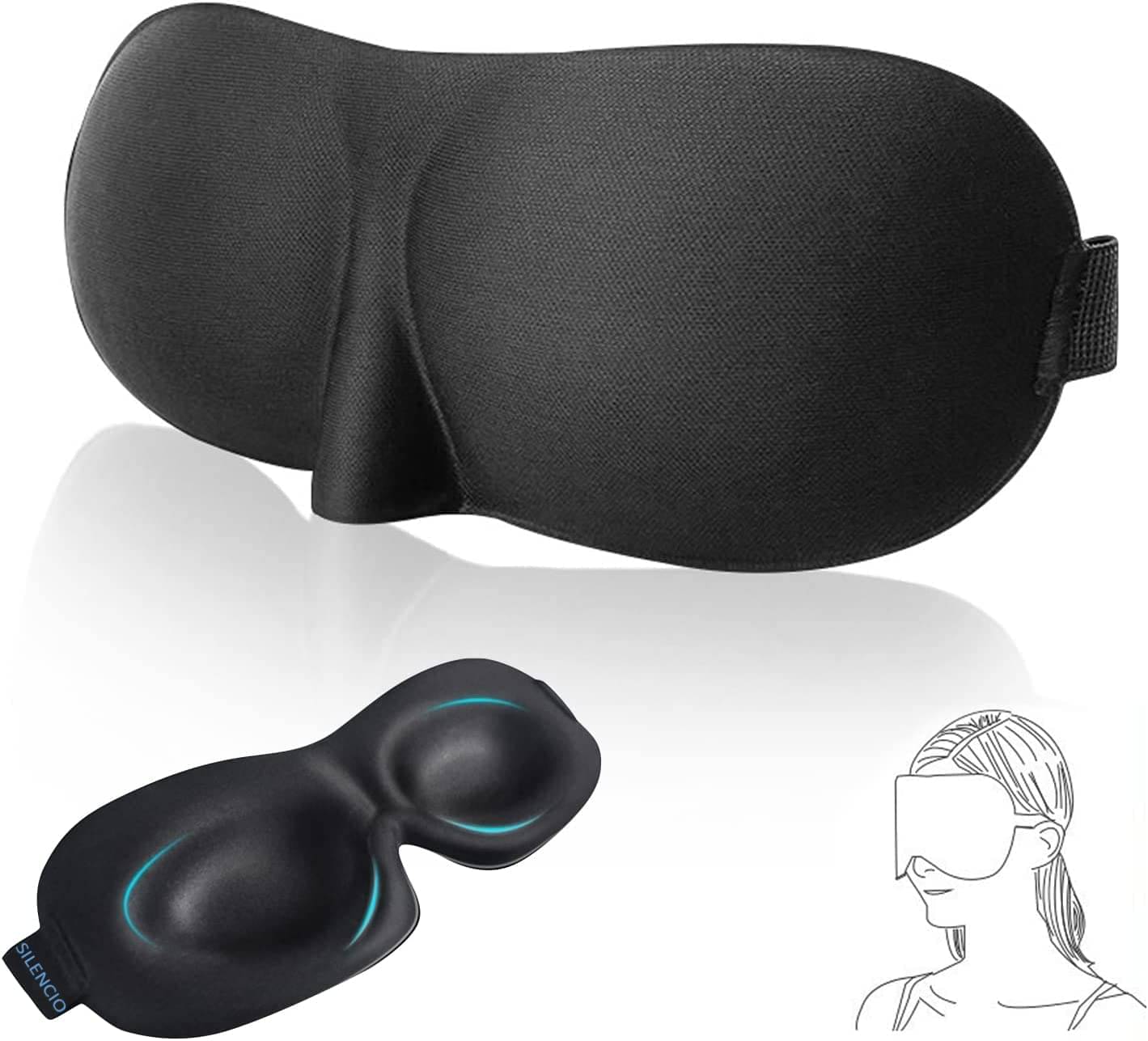     			RAMDEV ENTERPRISE 3D Memory Foam Sleep Black Eye Mask