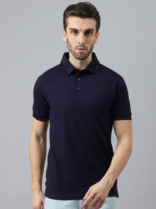 REDESIGNWEBGO Pack of 1 Cotton Blend Regular Fit Solid Half Sleeves Men's Polo T Shirt ( Navy Blue ) REDESIGNWEBGO Pack of 1 Cotton Blend Regular Fit Solid Half Sleeves Men's Polo T Shirt ( Navy Blue )