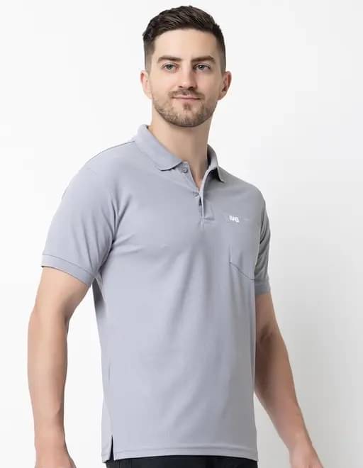 REDESIGNWEBGO Pack of 1 Cotton Blend Regular Fit Solid Half Sleeves Men's Polo T Shirt ( Grey ) REDESIGNWEBGO Pack of 1 Cotton Blend Regular Fit Solid Half Sleeves Men's Polo T Shirt ( Grey )