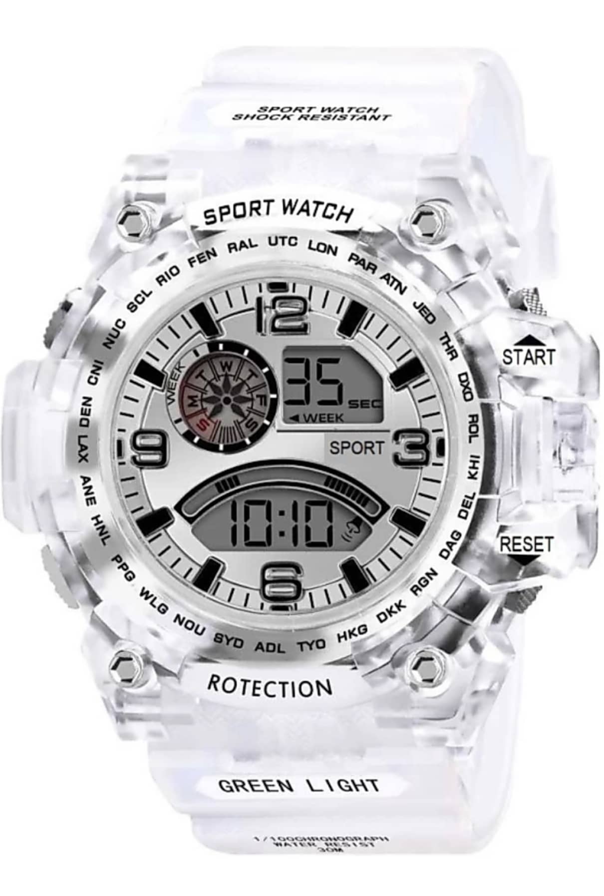 SHMOFY LUXRY White Silicon Digital Men's Watch