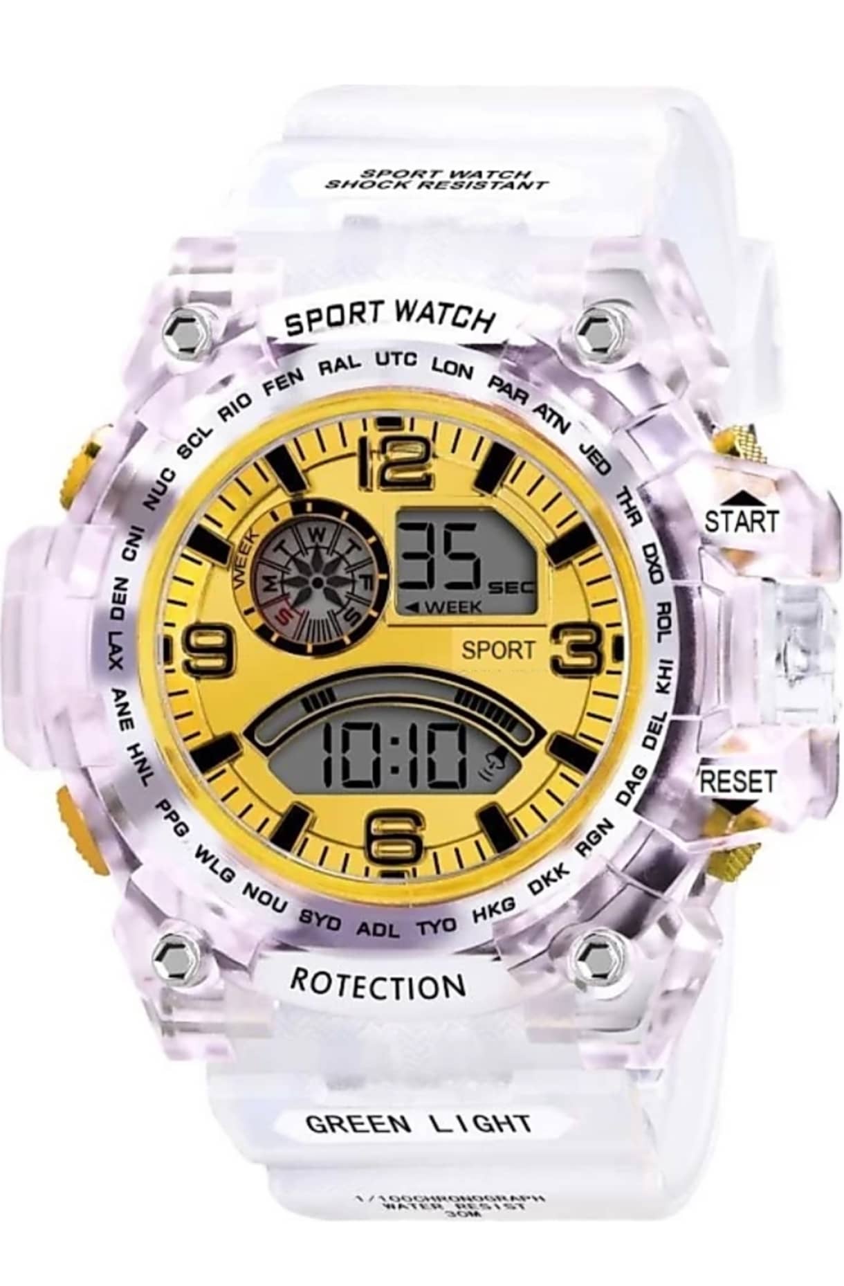 SHMOFY LUXRY White Silicon Digital Men's Watch