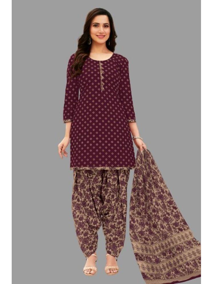 SIMMU Women Cotton Printed Straight Kurti With Patiala Salwar ( Maroon ) SIMMU Women Cotton Printed Straight Kurti With Patiala Salwar ( Maroon )