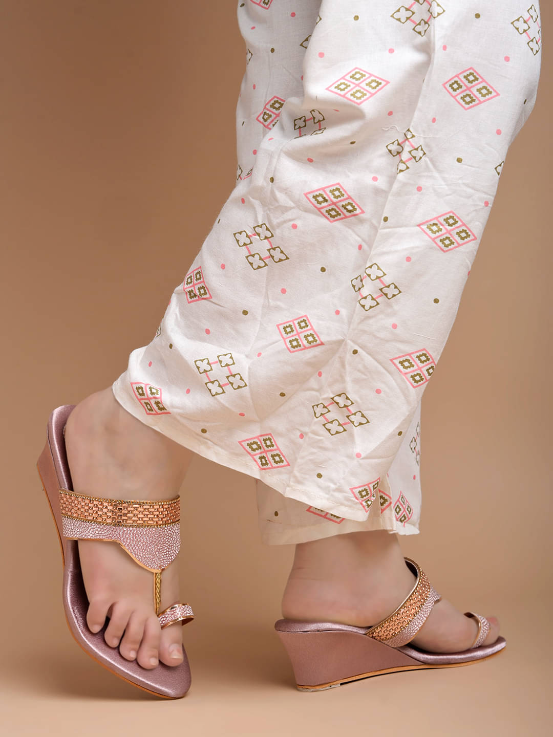 Shoetopia Rose Gold Women's Slip On Heels Shoetopia Rose Gold Women's Slip On Heels