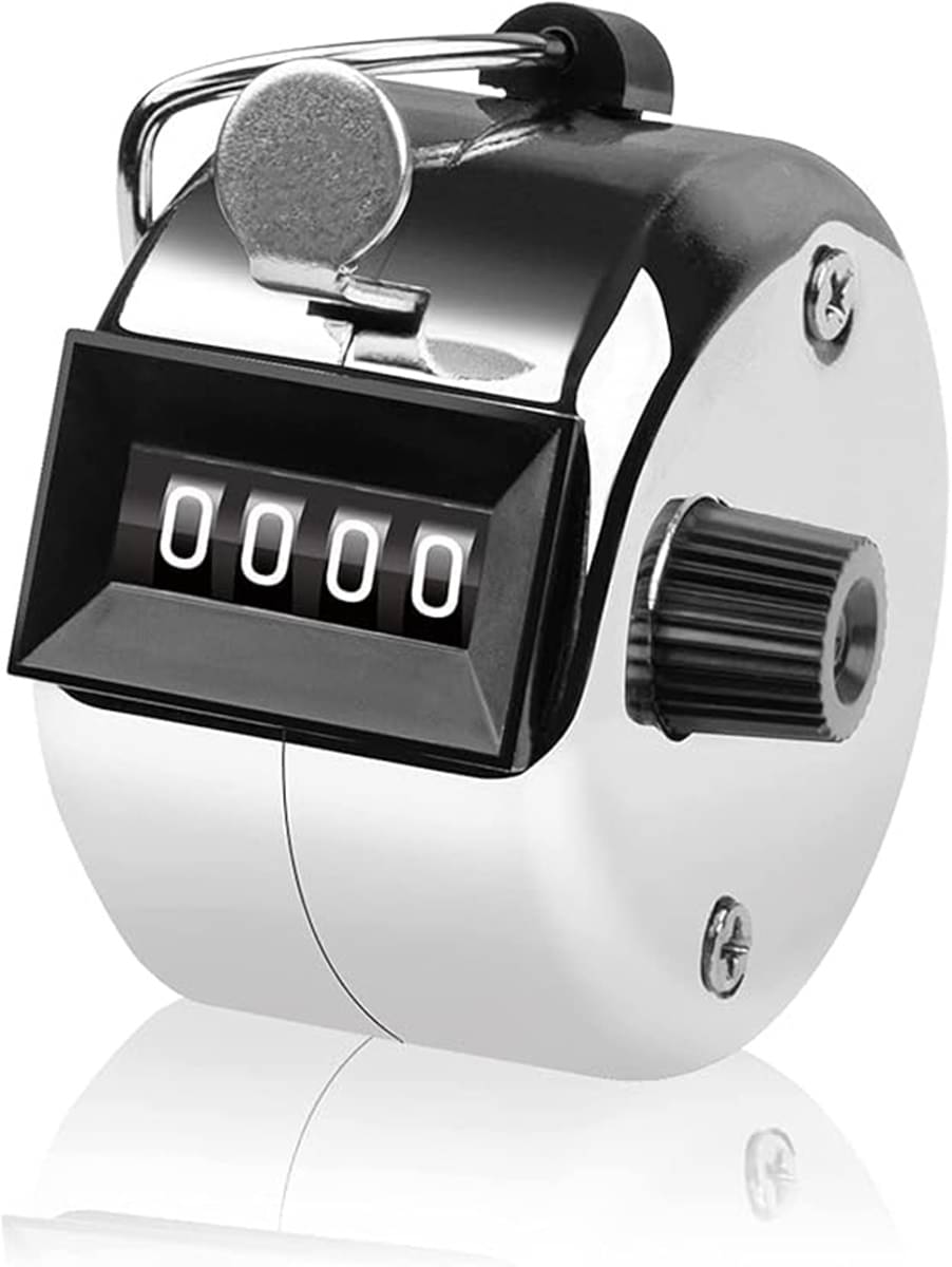 Tally Counter, 4-Digit Clicker Counter, Metal Hand Tally Counters Clicker Pitch Counter for Counting, Knitting, Coaching, Golf, Lap, Fishing (Pack of 1) Tally Counter, 4-Digit Clicker Counter, Metal Hand Tally Counters Clicker Pitch Counter for Counting, Knitting, Coaching, Golf, Lap, Fishing (Pack of 1)