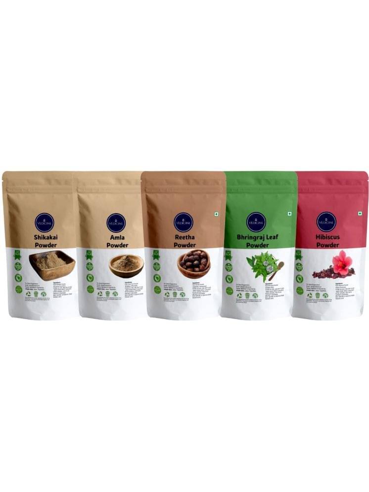 Vedicine Amal Reetha Shikakai Hibiscus Bhringraj Powder for Hair (100g each) (Pack of 5) Vedicine Amal Reetha Shikakai Hibiscus Bhringraj Powder for Hair (100g each) (Pack of 5)