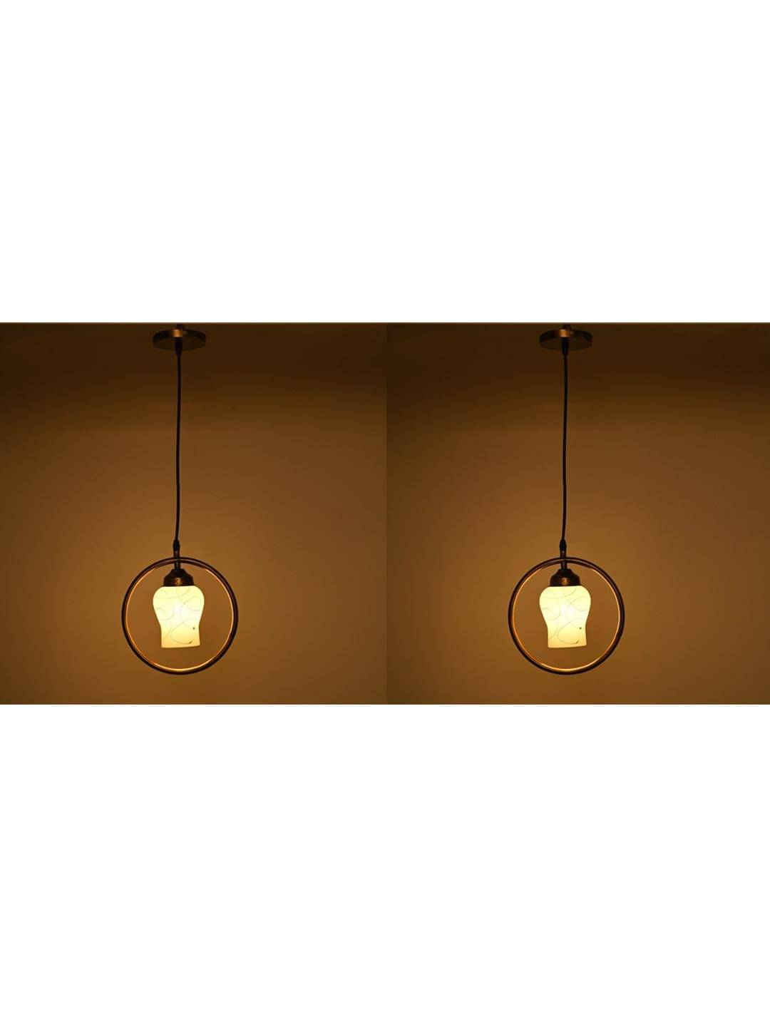 1st Time Glass Designer Ceiling Lamp Pendant White - Pack of 2 1st Time Glass Designer Ceiling Lamp Pendant White - Pack of 2