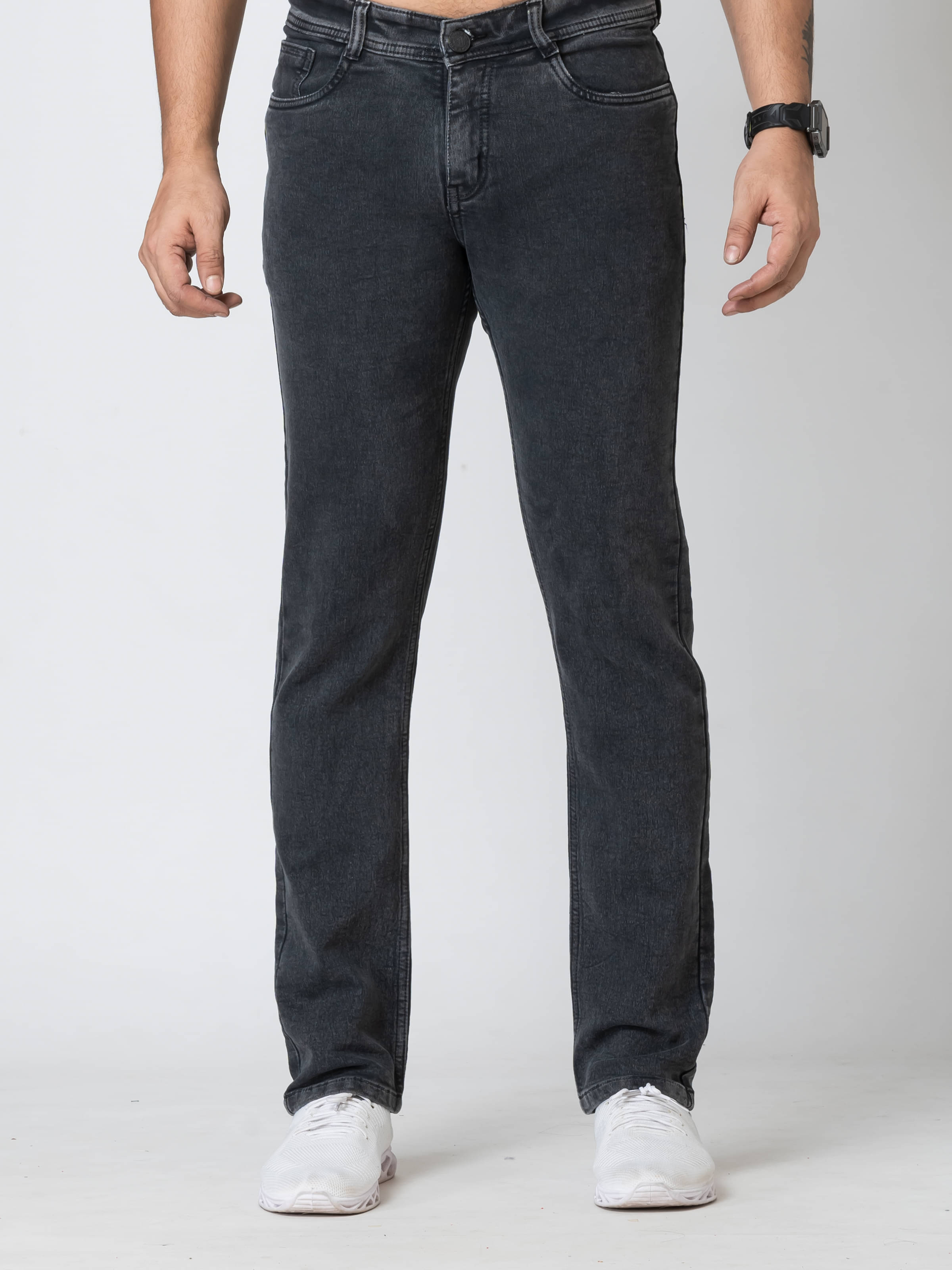Aflash Regular Fit Basic Men's Jeans - Dark Grey ( Pack of 1 ) Aflash Regular Fit Basic Men's Jeans - Dark Grey ( Pack of 1 )