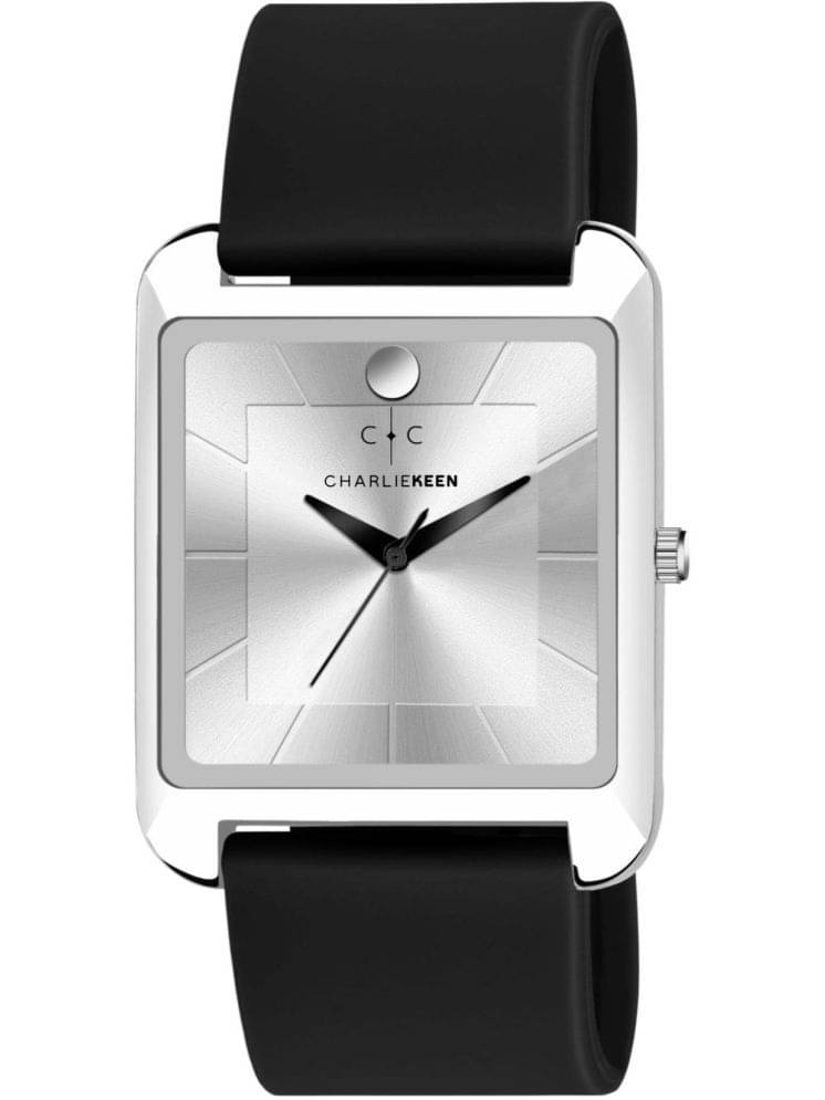    			CHARLIEKEEN Black Silicon Analog Men's Watch