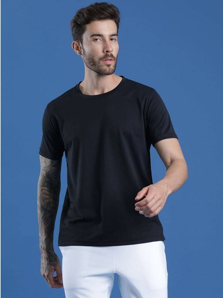 EPPE Pack of 1 Polyester Slim Fit Men's T-Shirt ( Black ) EPPE Pack of 1 Polyester Slim Fit Men's T-Shirt ( Black )