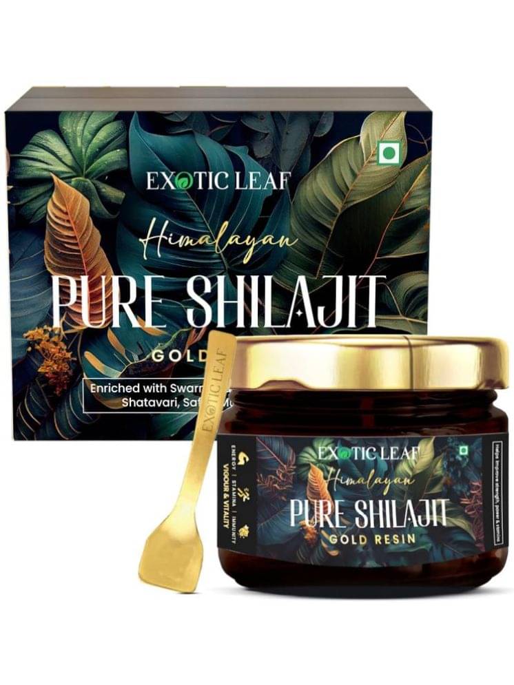 EXOTIC LEAF Himalayan Shilajit Gold Resin (20g) for Peak Strength, Stamina, and Endurance | Infused with 24K Gold (Swarn Bhasm), Ashwagandha, Safed Musli, Shatavari, Gokshuru EXOTIC LEAF Himalayan Shilajit Gold Resin (20g) for Peak Strength, Stamina, and Endurance | Infused with 24K Gold (Swarn Bhasm), Ashwagandha, Safed Musli, Shatavari, Gokshuru