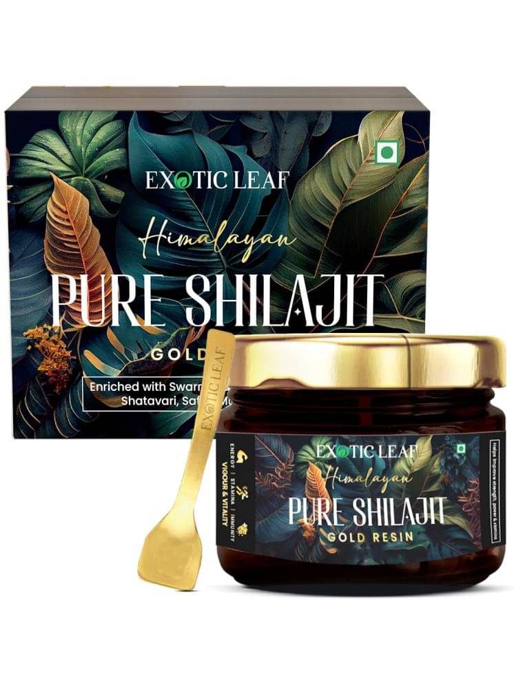 EXOTIC LEAF Himalayan Shilajit Gold Resin (30g) for Peak Strength, Stamina, and Endurance | Infused with 24K Gold (Swarn Bhasm), Ashwagandha, Safed Musli, Shatavari, Gokshuru EXOTIC LEAF Himalayan Shilajit Gold Resin (30g) for Peak Strength, Stamina, and Endurance | Infused with 24K Gold (Swarn Bhasm), Ashwagandha, Safed Musli, Shatavari, Gokshuru