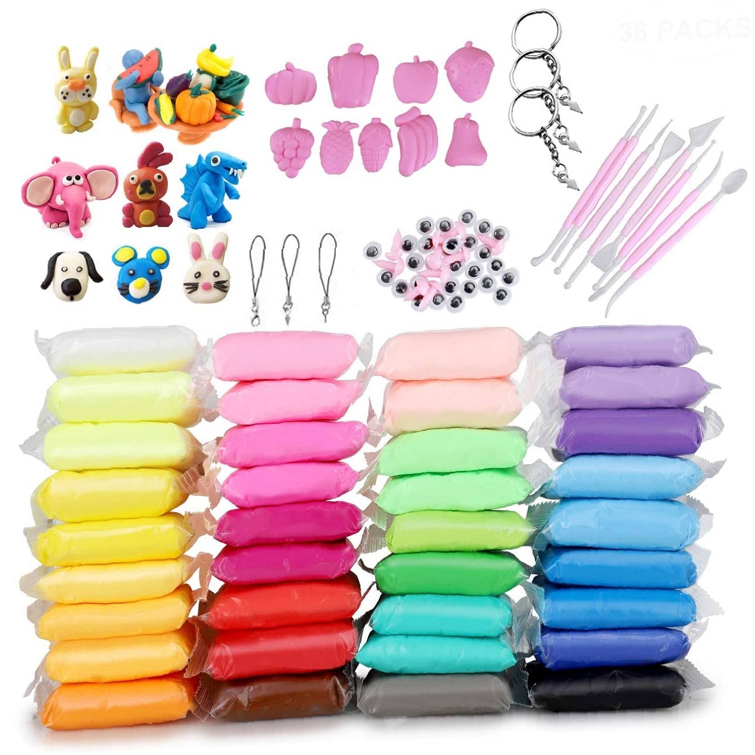 Eclet (Pack of 12) Air Dry Clay, Colorful Children Soft Clay, Creative Art Crafts, Gifts for Kids-Multi Color. Non-Toxic Modeling Magic Fluffy Foam Bouncing Clay Putty Kit for Kids with Tools.99 Eclet (Pack of 12) Air Dry Clay, Colorful Children Soft Clay, Creative Art Crafts, Gifts for Kids-Multi Color. Non-Toxic Modeling Magic Fluffy Foam Bouncing Clay Putty Kit for Kids with Tools.99