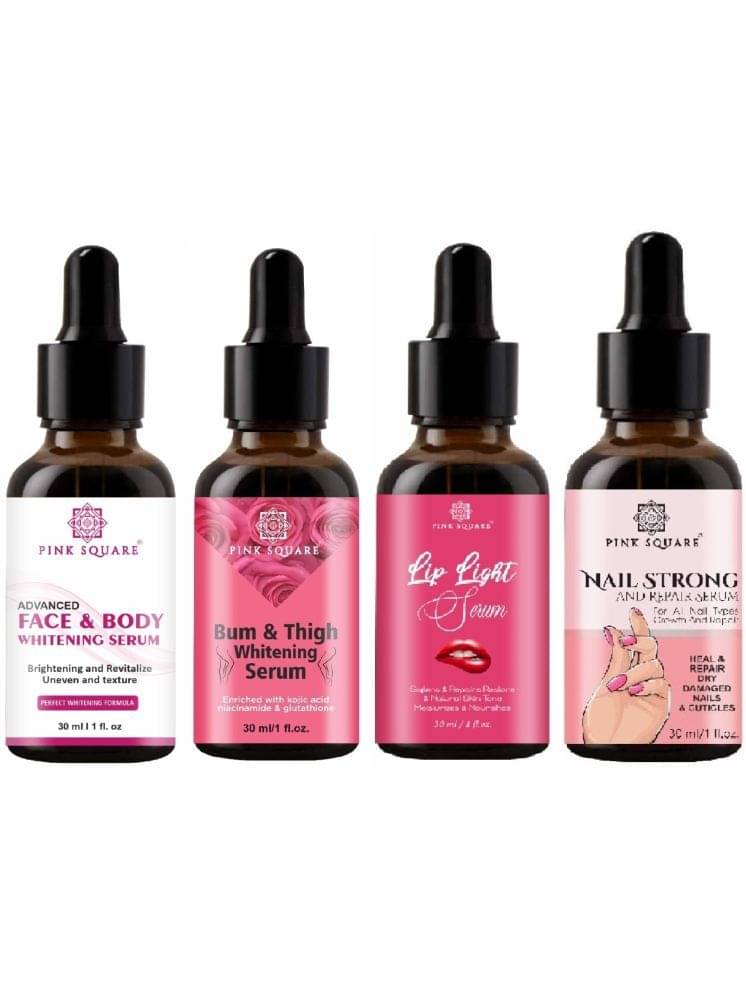     			Face and Body Whitening Serum, Bum and Thigh Whitening Serum, Lip Light Serum & Nail Strong and Repair Serum (Each,30ml) Combo of 4