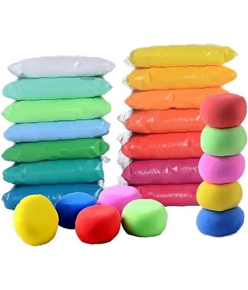 Freedy (Pack of 12) Air Dry Clay, Colorful Children Soft Clay, Creative Art Crafts, Gifts for Kids-Multi Color. Non-Toxic Modeling Magic Fluffy Foam Bouncing Clay Putty Kit for Kids with Tools - Stationery | Buy online on ZillyBuy
