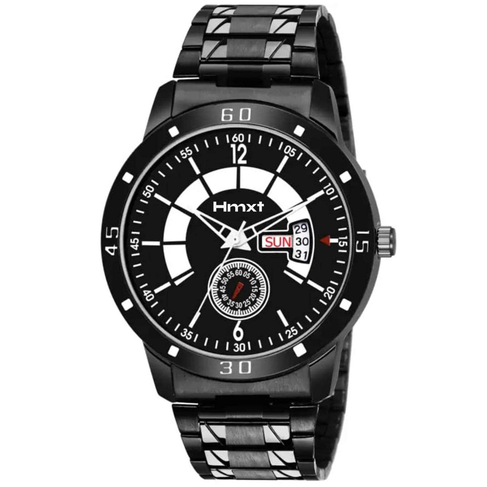     			HMXT Black Stainless Steel Analog Men's Watch
