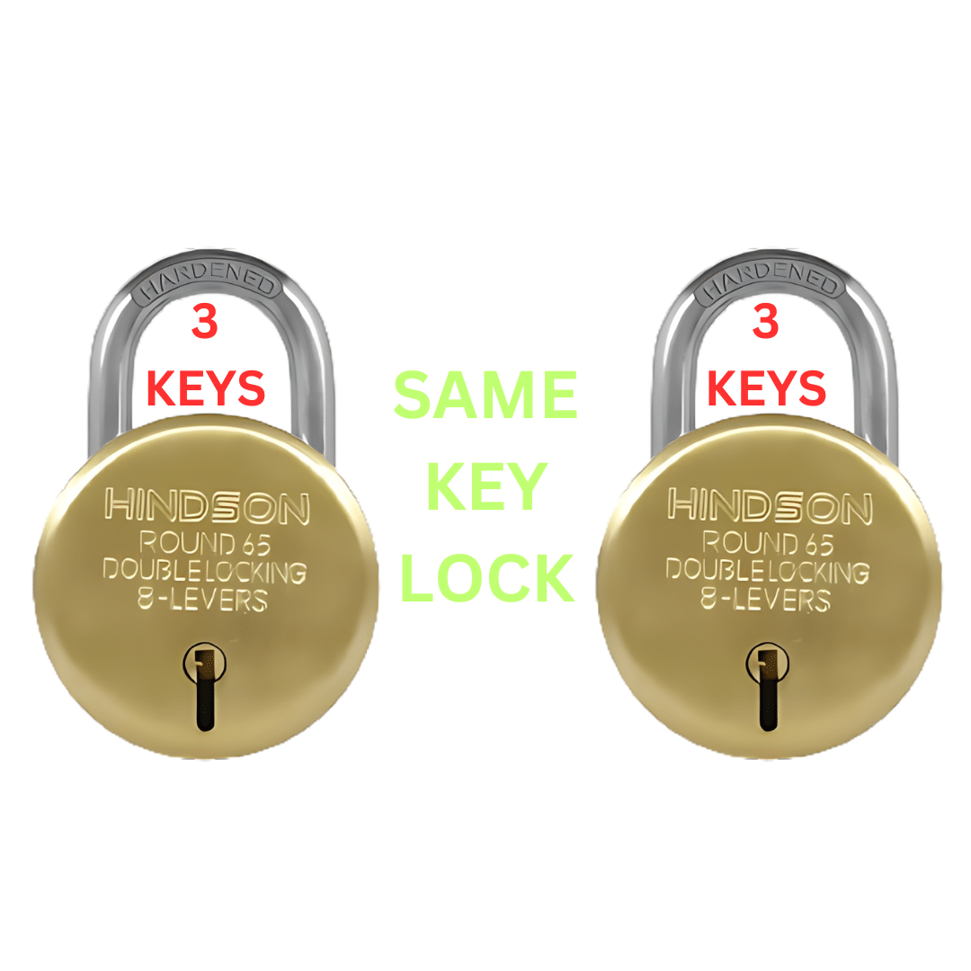 Hindson Aligarh Locks with Same Key – 2 Pack Common Key Lock Set, 65mm Silver Gold Metal Padlocks, High-Security Door Locks for Home, Shop, Gates, and Shutters Hindson Aligarh Locks with Same Key – 2 Pack Common Key Lock Set, 65mm Silver Gold Metal Padlocks, High-Security Door Locks for Home, Shop, Gates, and Shutters