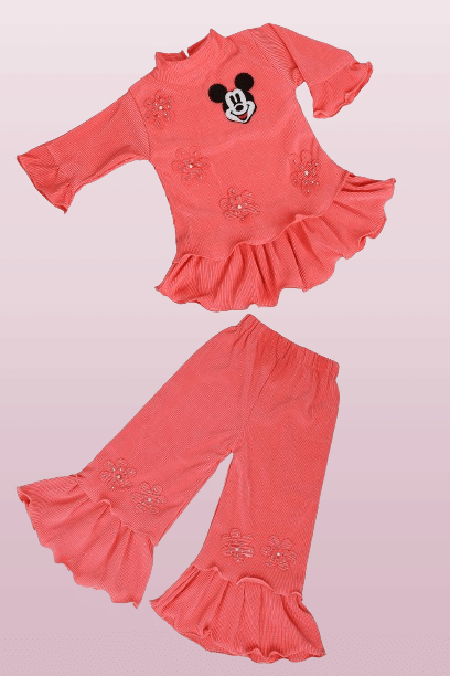 IMON BASID Pack of 1 Girls Viscose Top With Jeans ( Pink )