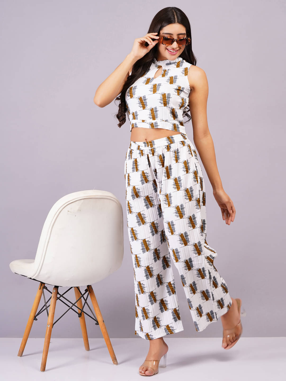 JC4U Women Cotton Printed A-line Kurti With Pants ( Yellow )     			JC4U Women Cotton Printed A-line Kurti With Pants ( Yellow )