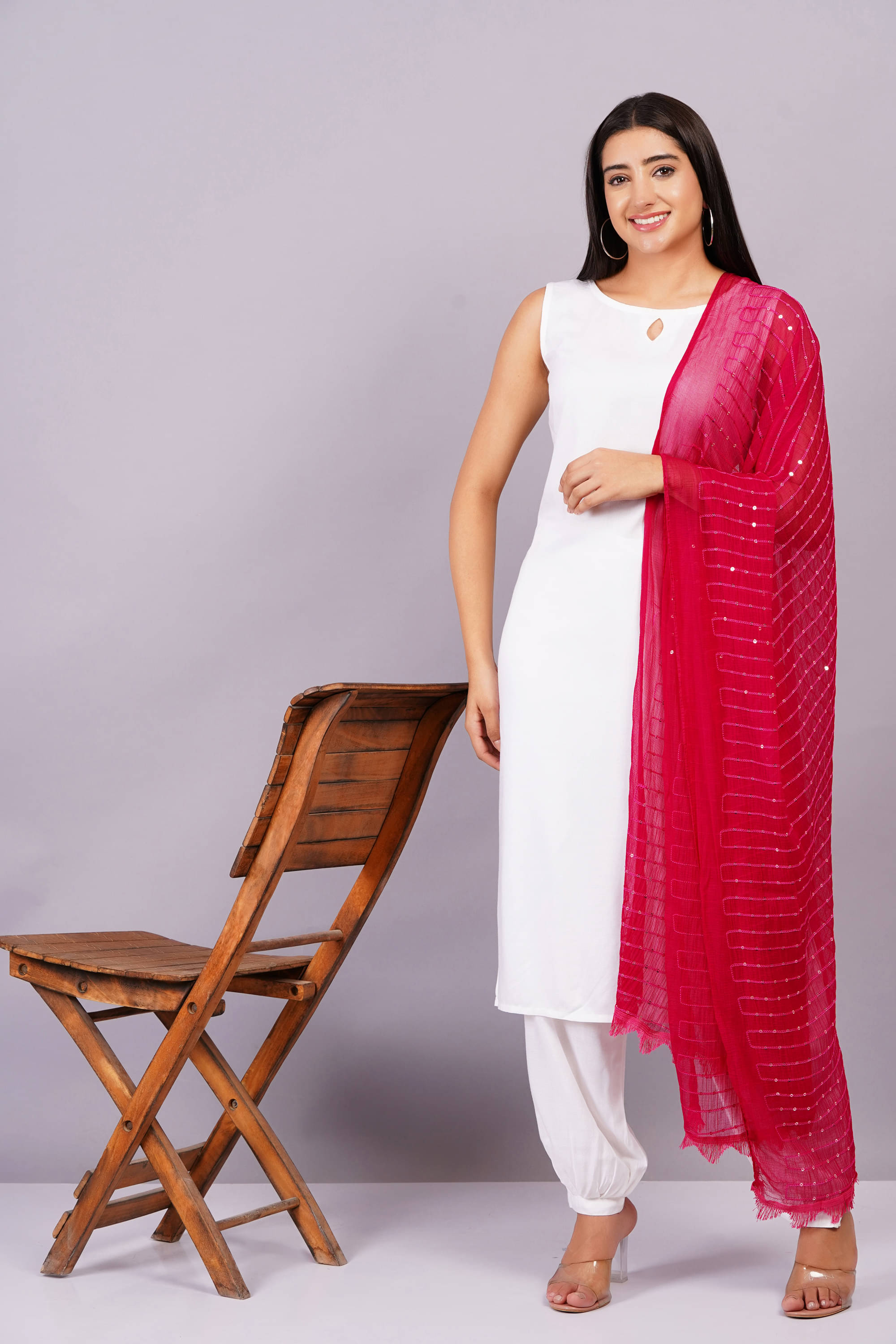     			JC4U Women Rayon Solid Straight Kurti With Patiala Salwar ( White )