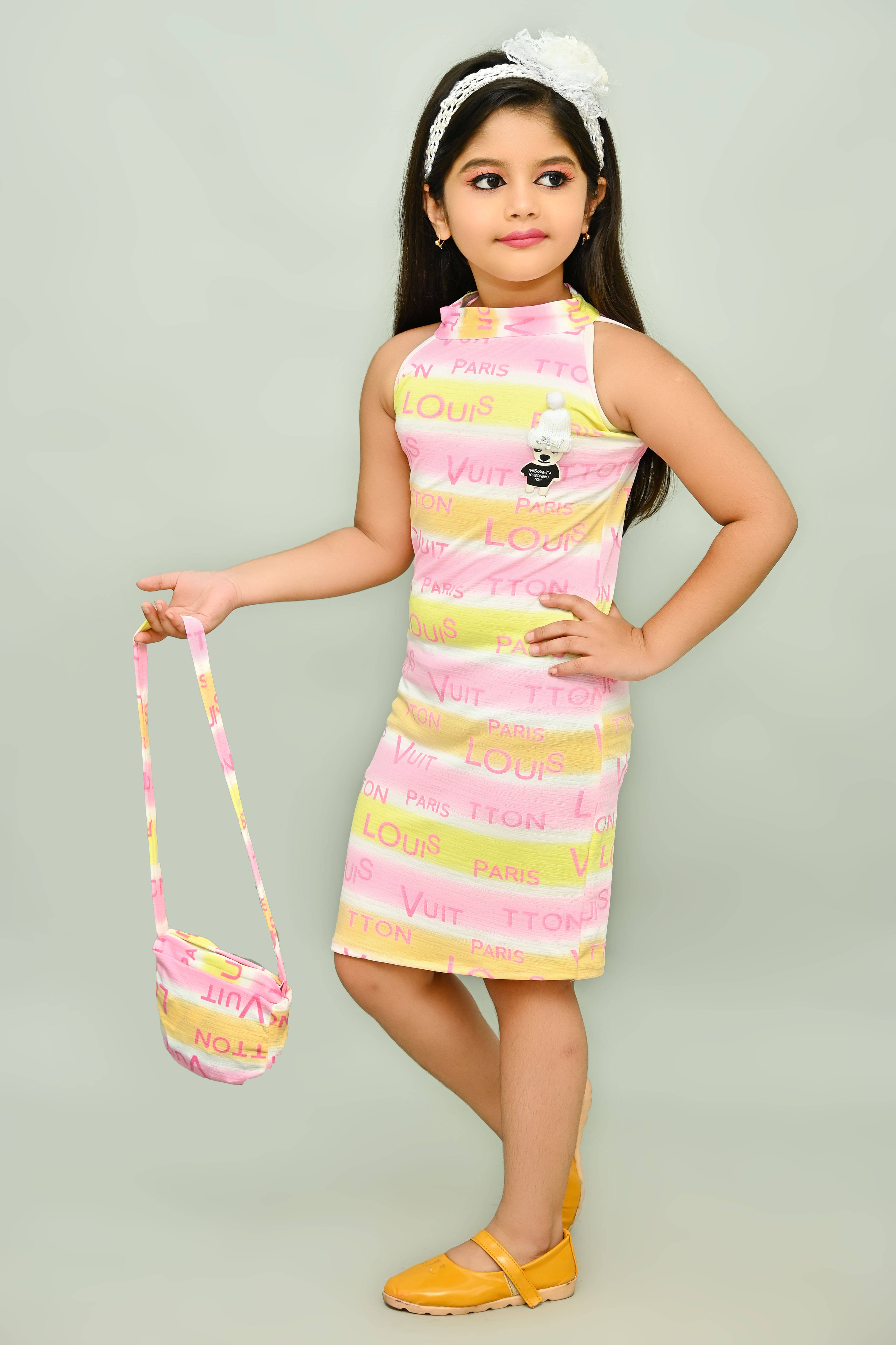 JCT DRESSES Crepe Dress For Baby Girls ( Pack of 1 , Multicolor ) JCT DRESSES Crepe Dress For Baby Girls ( Pack of 1 , Multicolor )