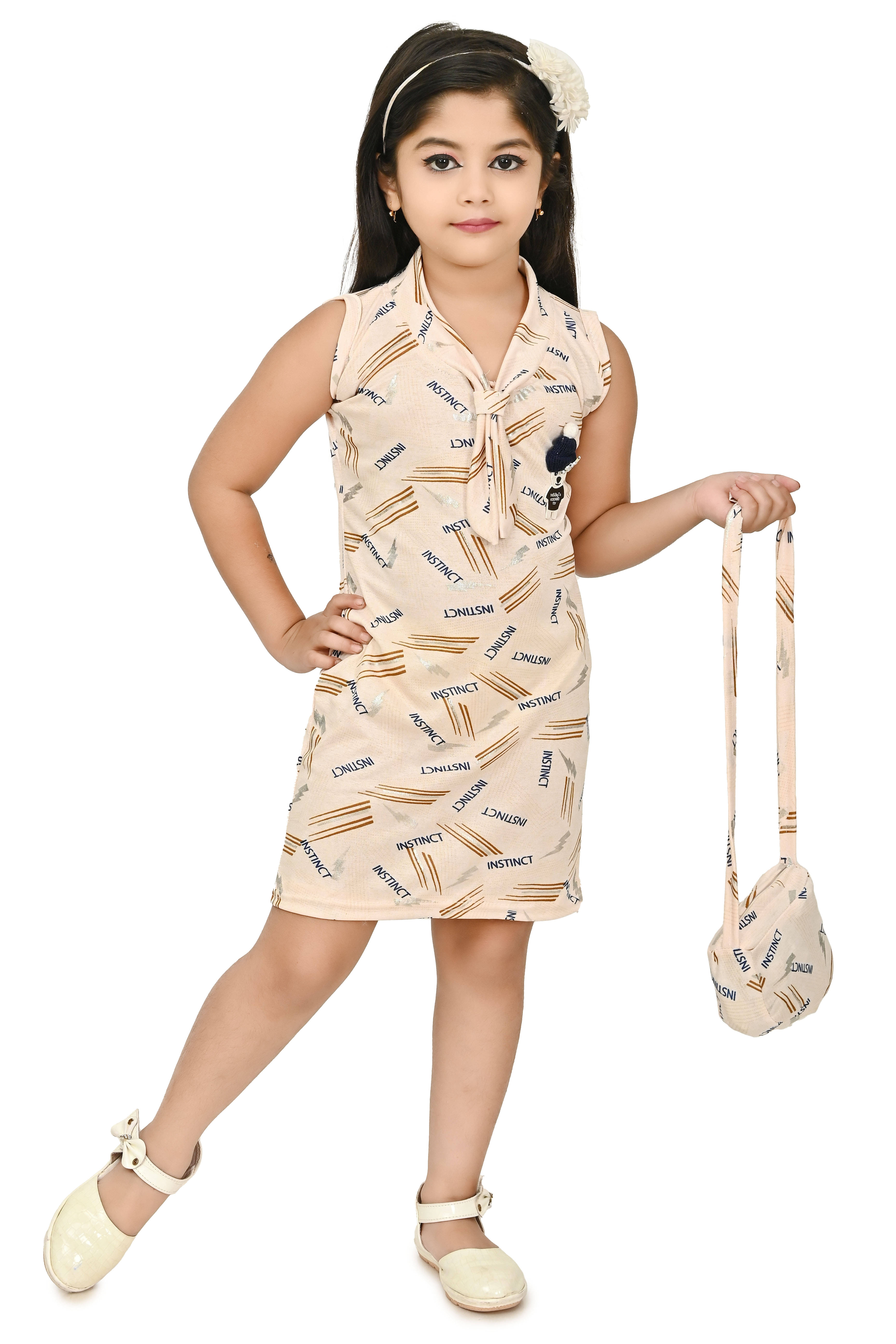     			JCT DRESSES Crepe Dress For Baby Girls ( Pack of 1 , PeachPuff )