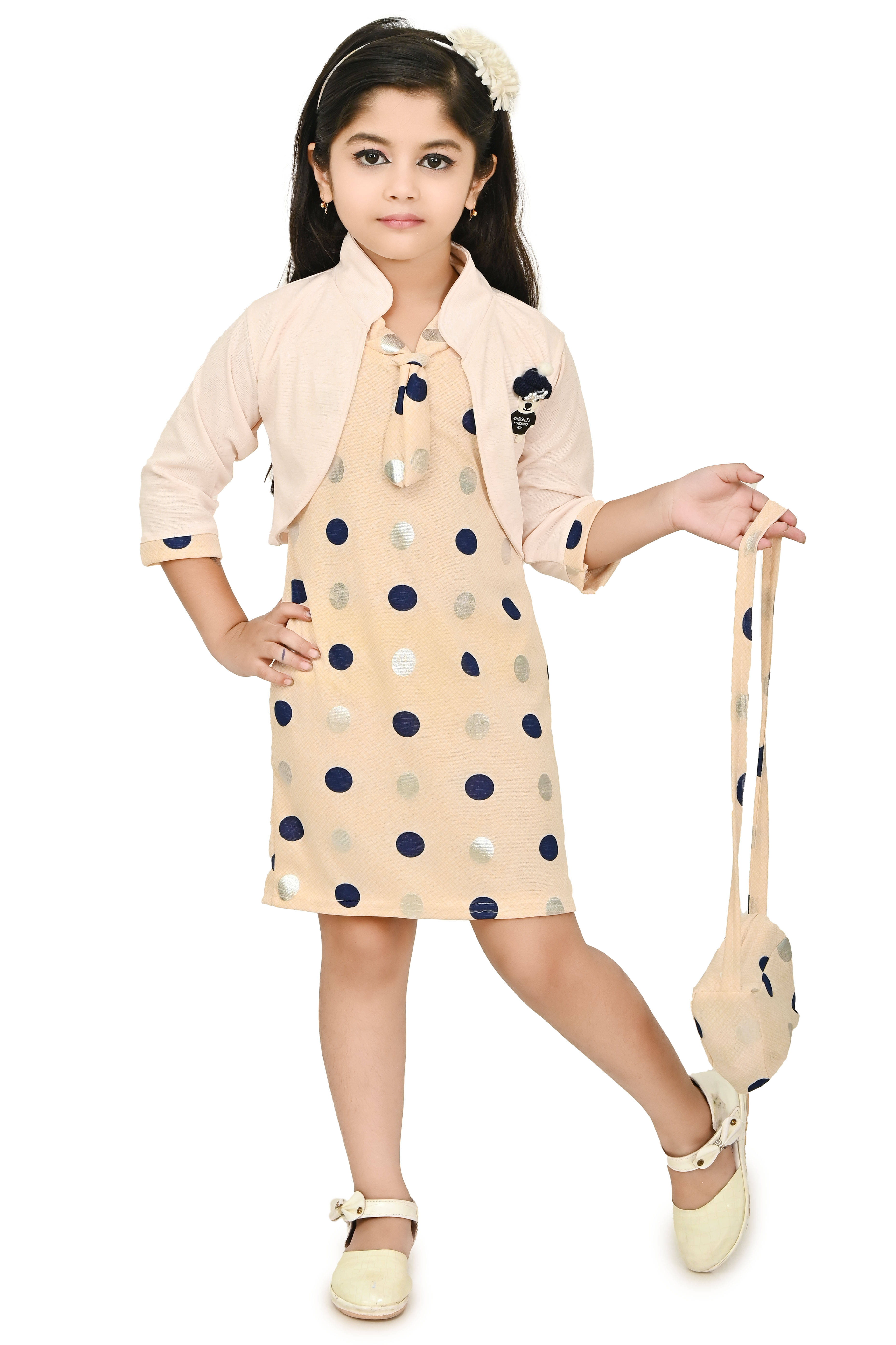     			JCT DRESSES Crepe Dress For Baby Girls ( Pack of 1 , PeachPuff )