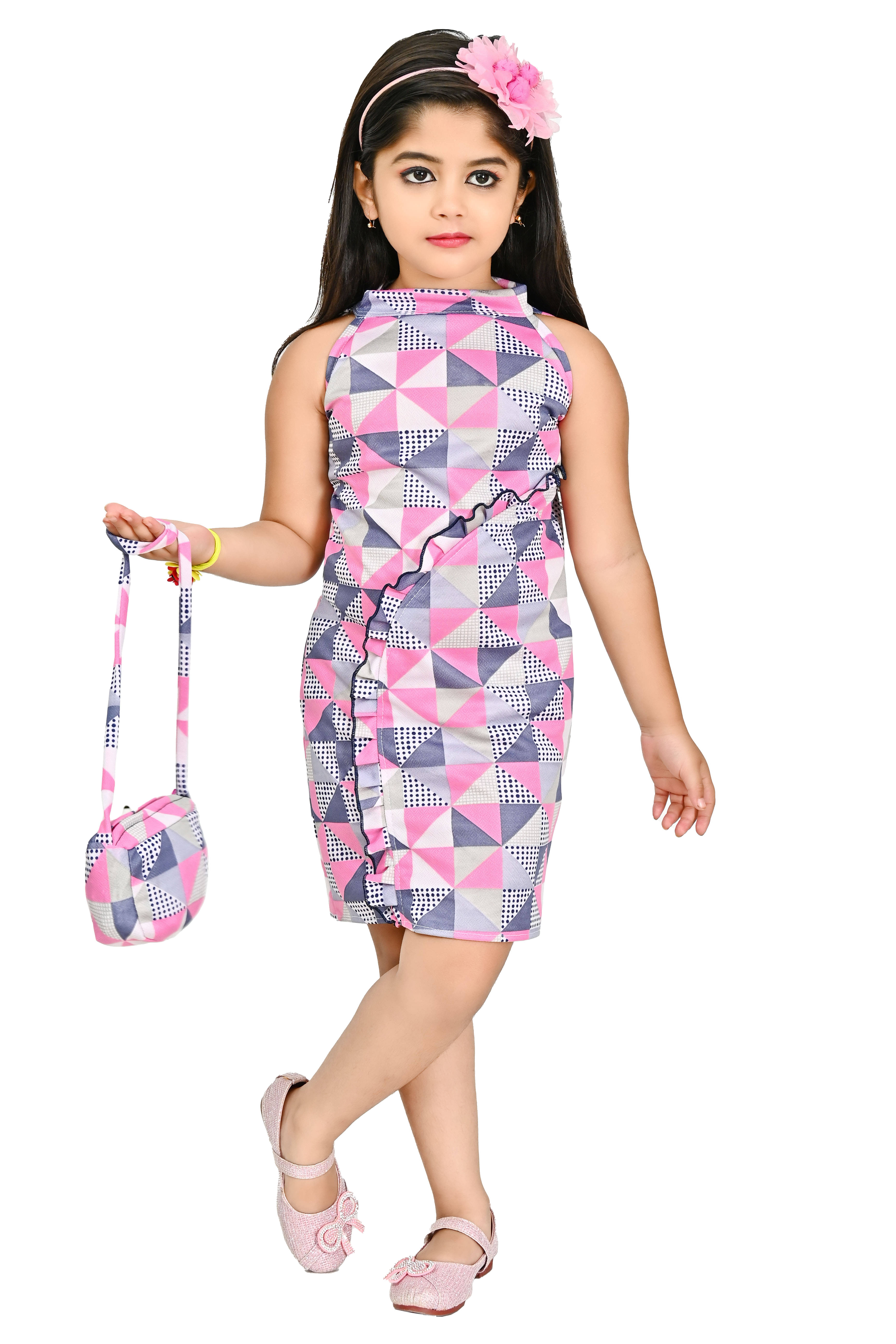 JCT DRESSES Crepe Dress For Baby Girls ( Pack of 1 , Pink ) JCT DRESSES Crepe Dress For Baby Girls ( Pack of 1 , Pink )