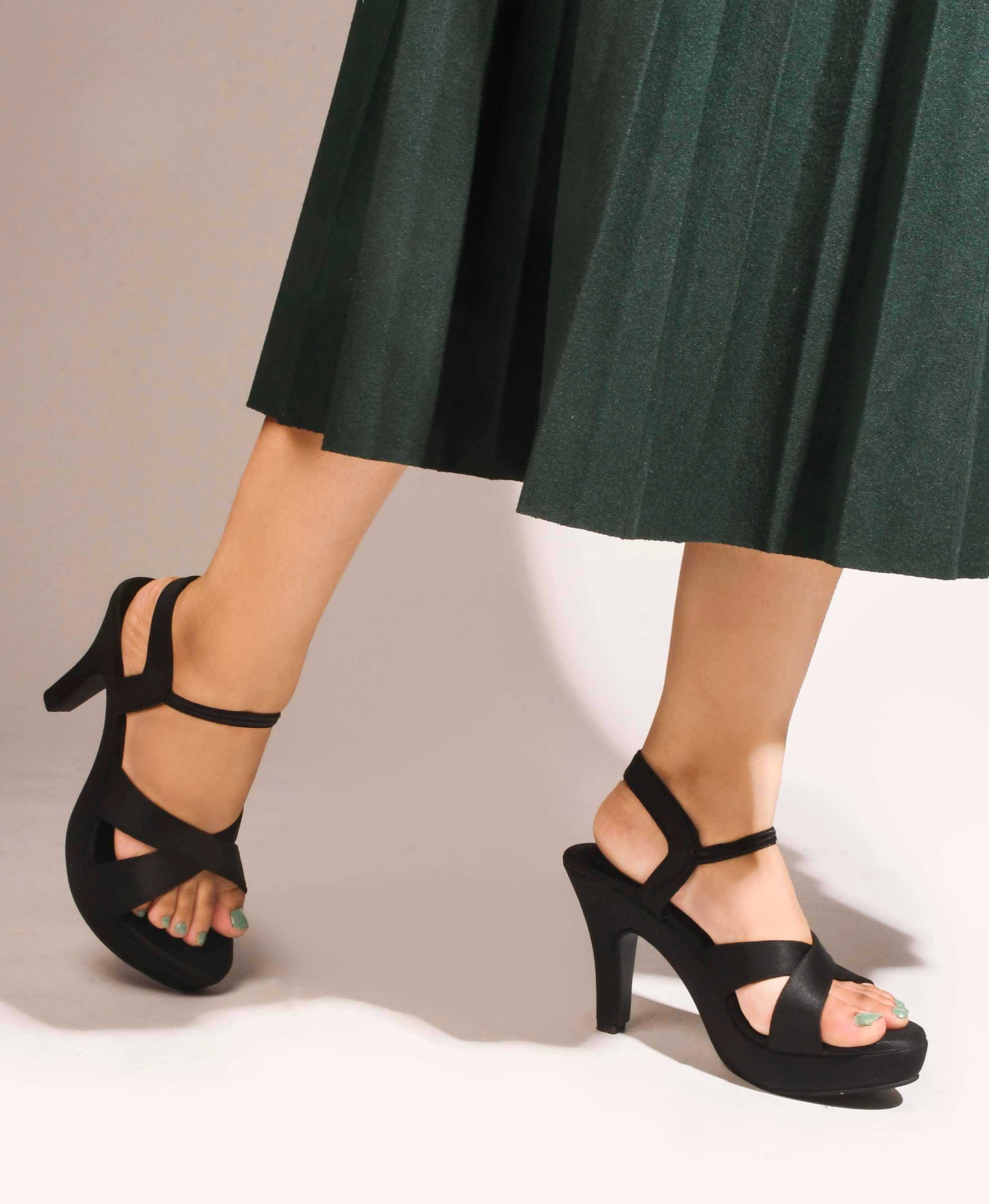 JM Looks Black Women's Sandal Heels     			JM Looks Black Women's Sandal Heels