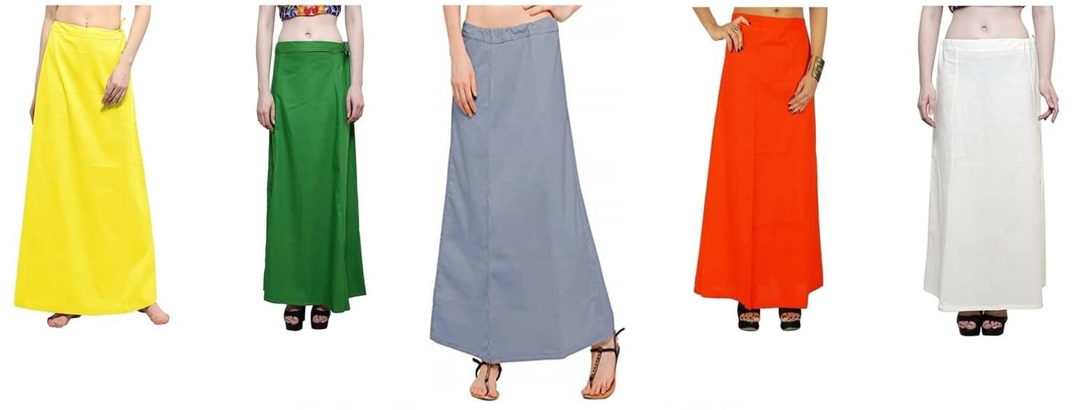     			JTG enterprises Multicoloured Cotton Petticoat - Pack of 5