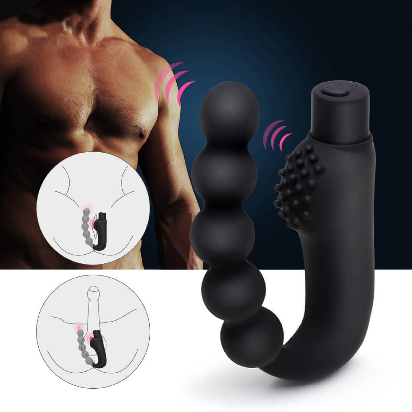 Kamahouse Premium Quality Vibrating Anal Beads Silicone Massager Stimulate Orgasm