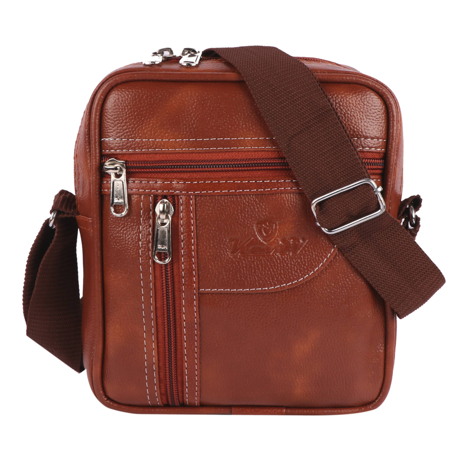     			Keviv Tan Solid Messenger Bag